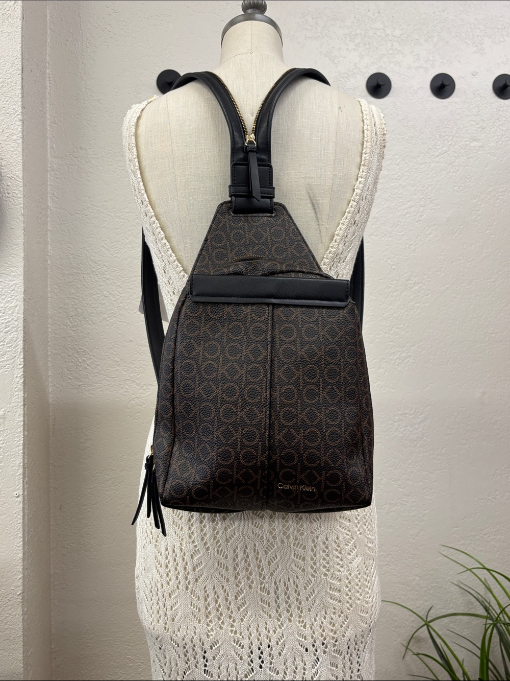 Calvin Klein Millie Signature Convertible Sling Backpack